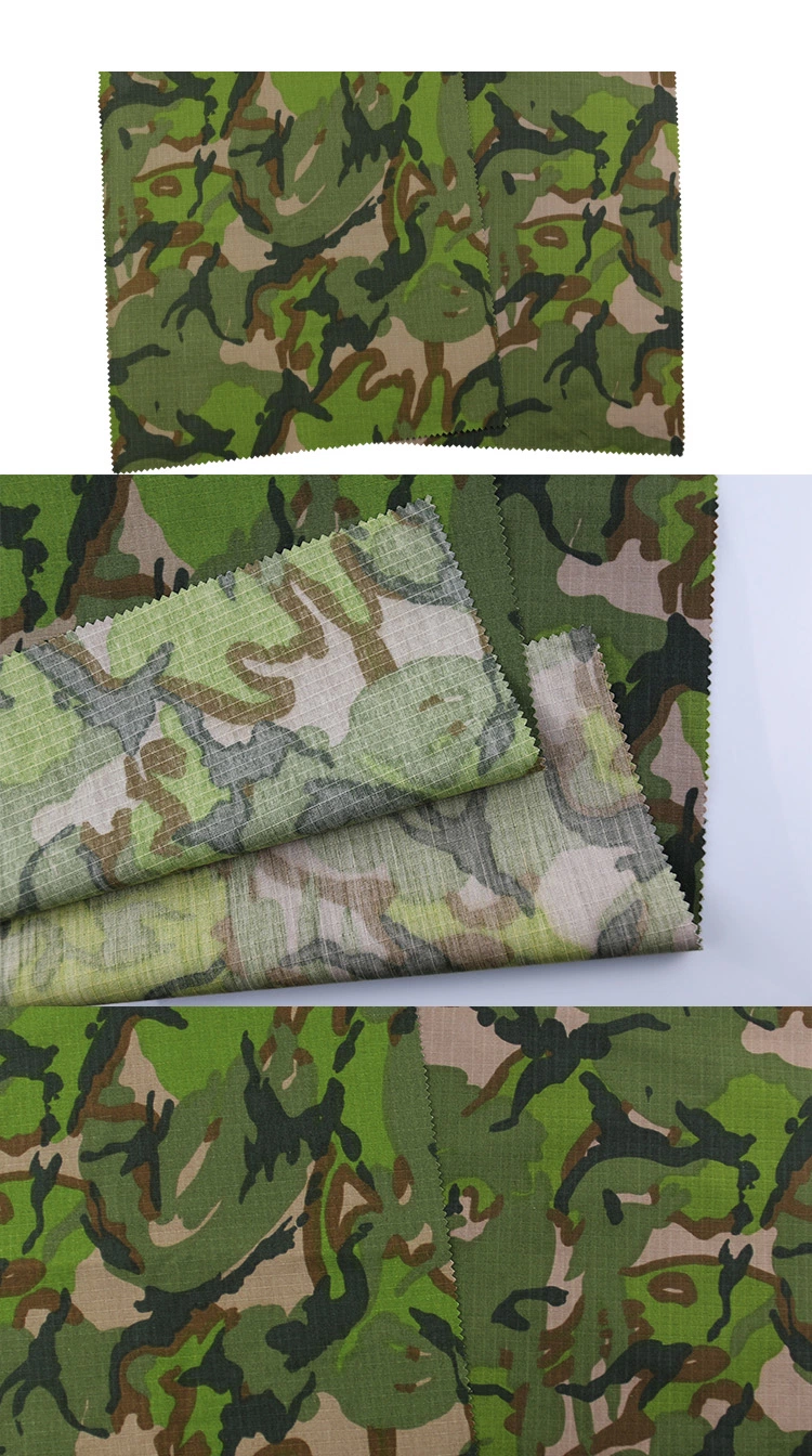 Big Five Leaf Camouflage Color Polyester/Cotton Rip-Stop Fabric